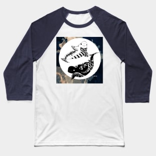 the narwhal twins in mandala zentangle art Baseball T-Shirt